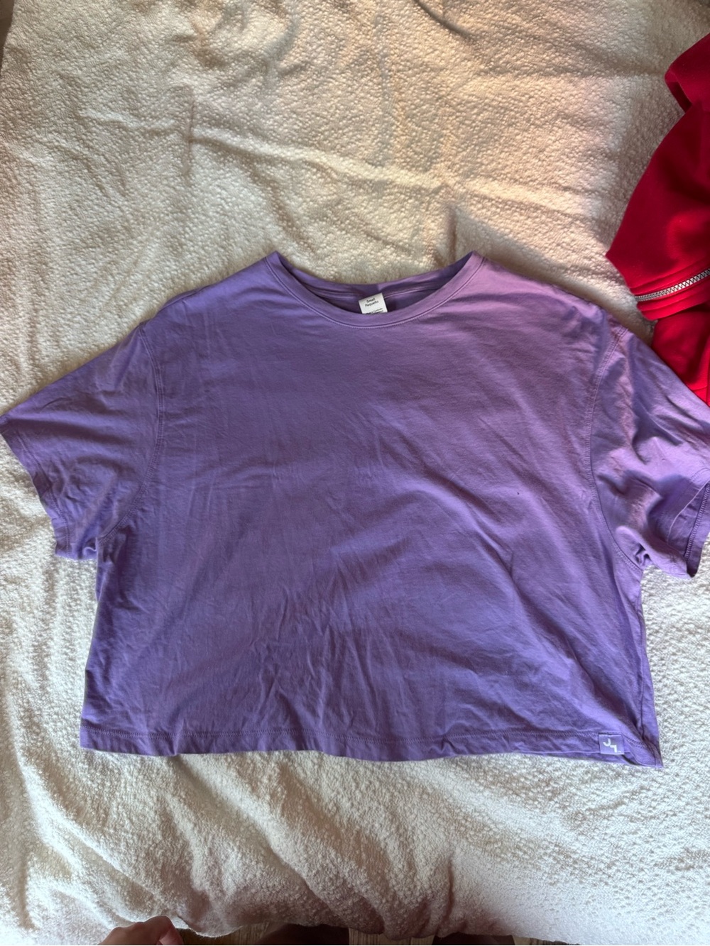 Cropped Lavender Crewneck T-Shirt